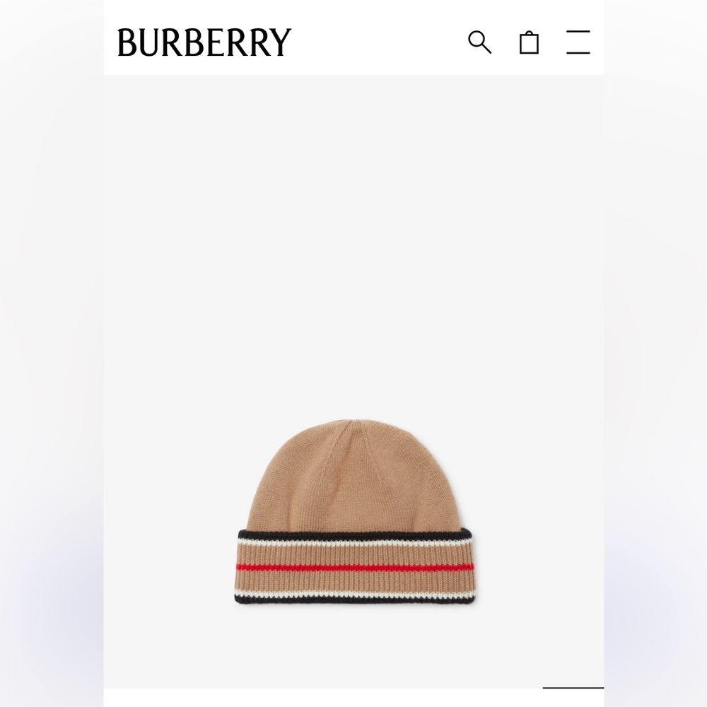 Brand New 💯 Authentic ✨Reversible Icon Stripe Cashmere Cotton Beanie